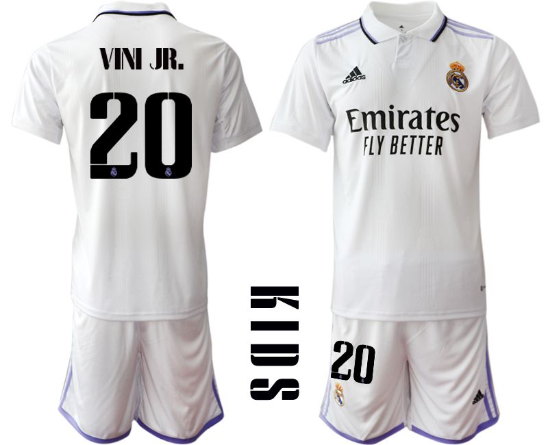 Youth 2022-2023 Club Real Madrid home white #20 Soccer Jersey->youth soccer jersey->Youth Jersey